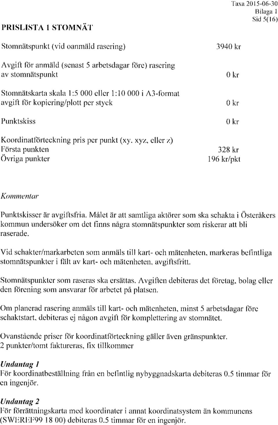 Kommentar Punktskisser är avgiftsfria. Målet är att samtliga aktörer som ska schakta i Österåkers kommun undersöker om det finns några stomnätspunkter som riskerar att bli raserade.