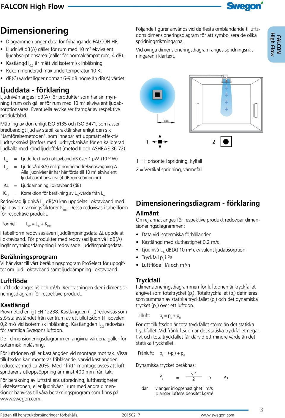 Följande figurer används vid de flesta omblandande tilluftsdons dimensioneringsdiagram för att symbolisera de olika spridningsriktningarna.