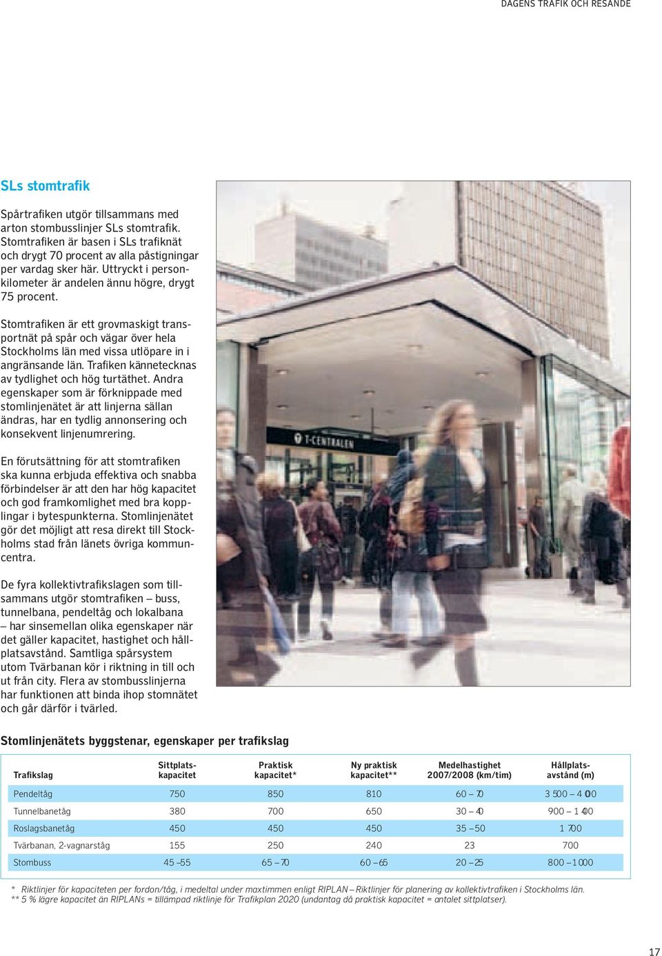Stomtrafiken är ett grovmaskigt transportnät på spår och vägar över hela Stockholms län med vissa utlöpare in i angränsande län. Trafiken kännetecknas av tydlighet och hög turtäthet.