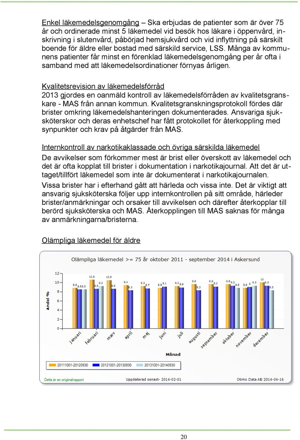 Många av kommunens patienter får minst en förenklad läkemedelsgenomgång per år ofta i samband med att läkemedelsordinationer förnyas årligen.