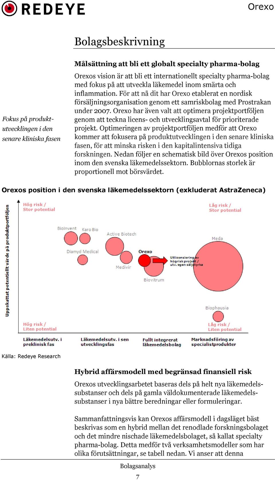 Orexo har även valt att optimera projektportföljen genom att teckna licens- och utvecklingsavtal för prioriterade projekt.