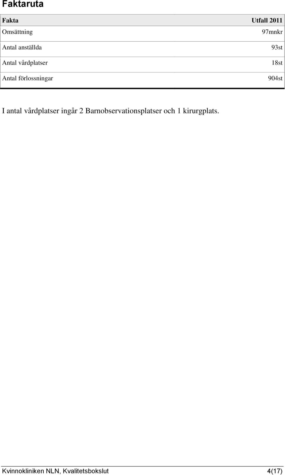 904st I antal vårdplatser ingår 2 Barnobservationsplatser
