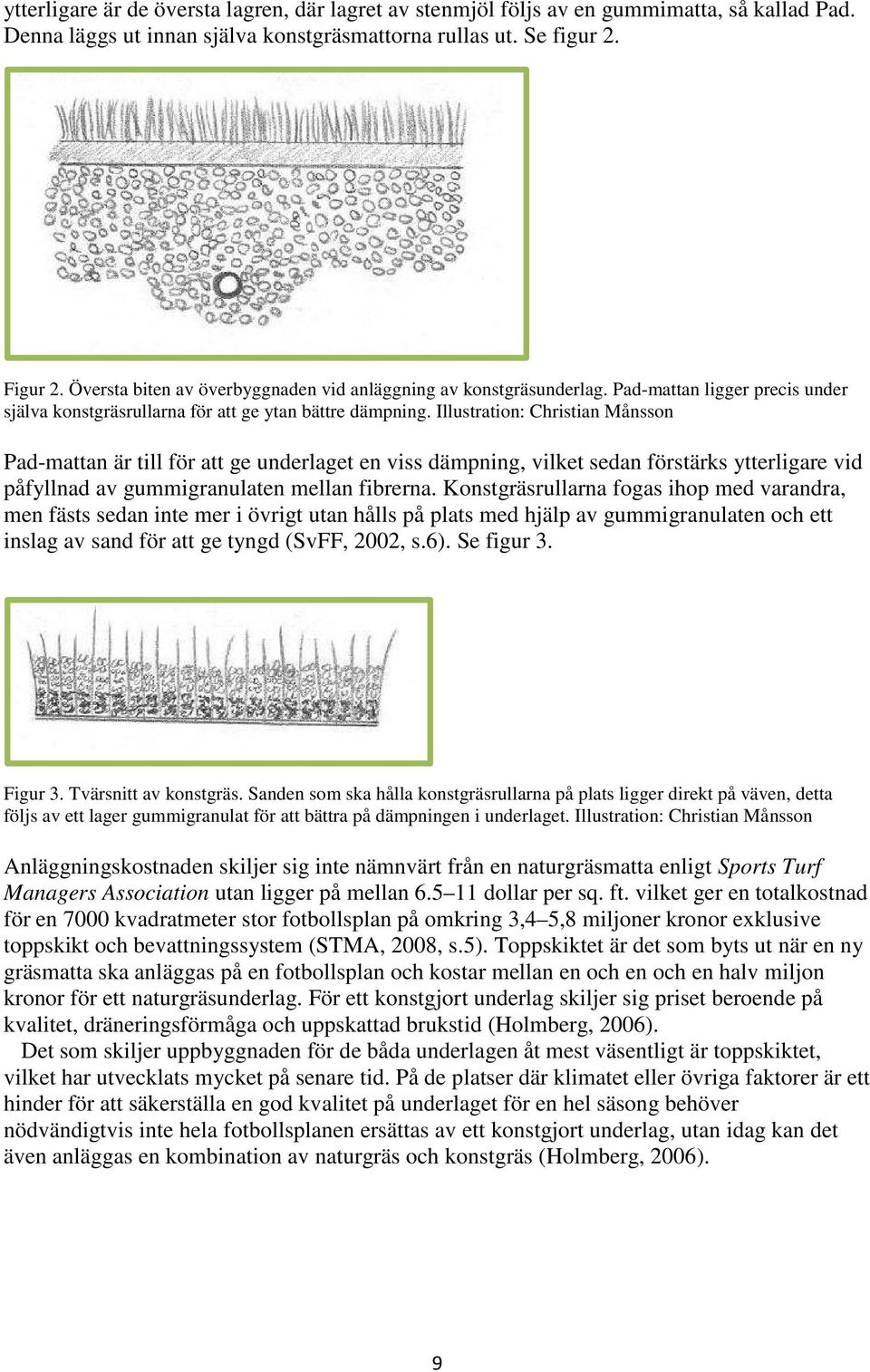 Illustration: Christian Månsson Pad-mattan är till för att ge underlaget en viss dämpning, vilket sedan förstärks ytterligare vid påfyllnad av gummigranulaten mellan fibrerna.
