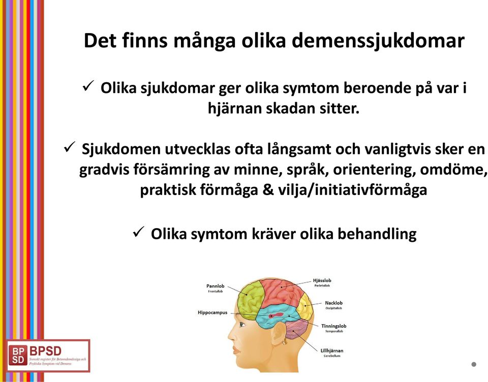 Sjukdomen utvecklas ofta långsamt och vanligtvis sker en gradvis försämring