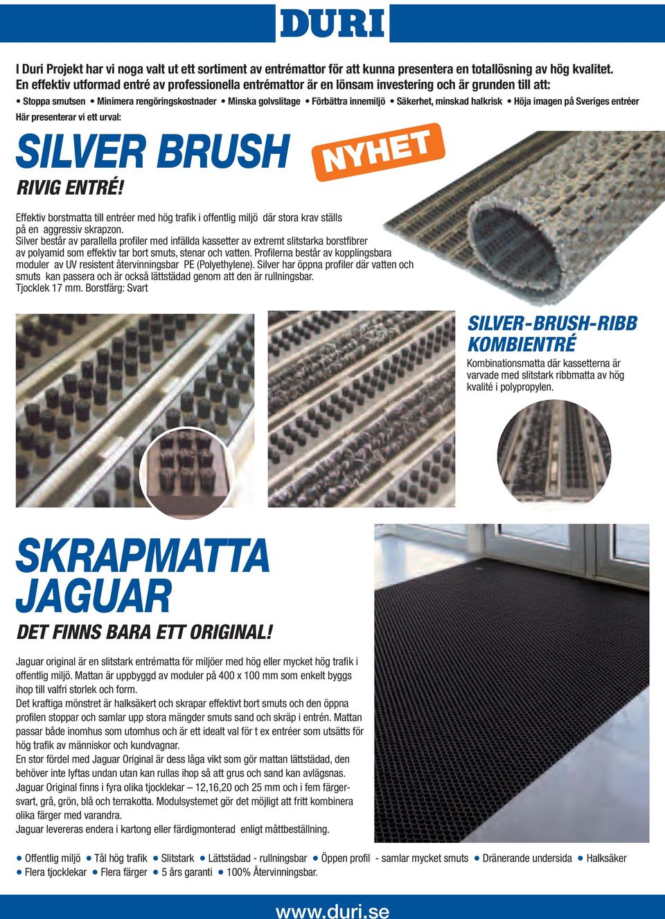 minskad halkrisk Höja imagen på Sveriges entréer Här presenterar vi ett urval: SILVER BRUSH RIVIG ENTRÉ!