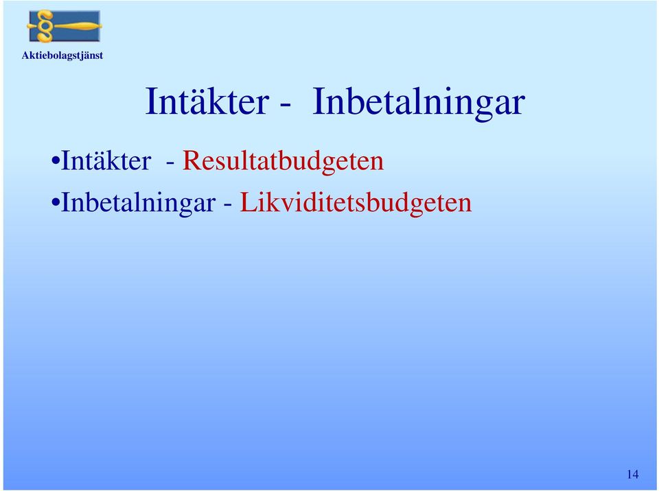 Resultatbudgeten -