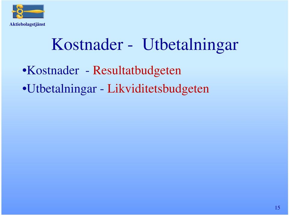 Resultatbudgeten -