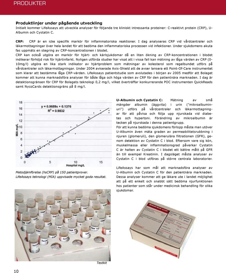 I dag analyseras CRP vid vårdcentraler och läkarmottagningar över hela landet för att bedöma den inflammatoriska processen vid infektioner.