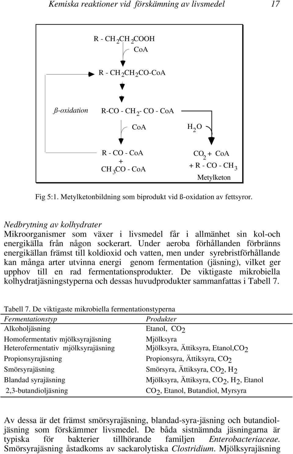 Under aeroba förhållanden förbränns energikällan främst till koldioxid och vatten, men under syrebristförhållande kan många arter utvinna energi genom fermentation (jäsning), vilket ger upphov till