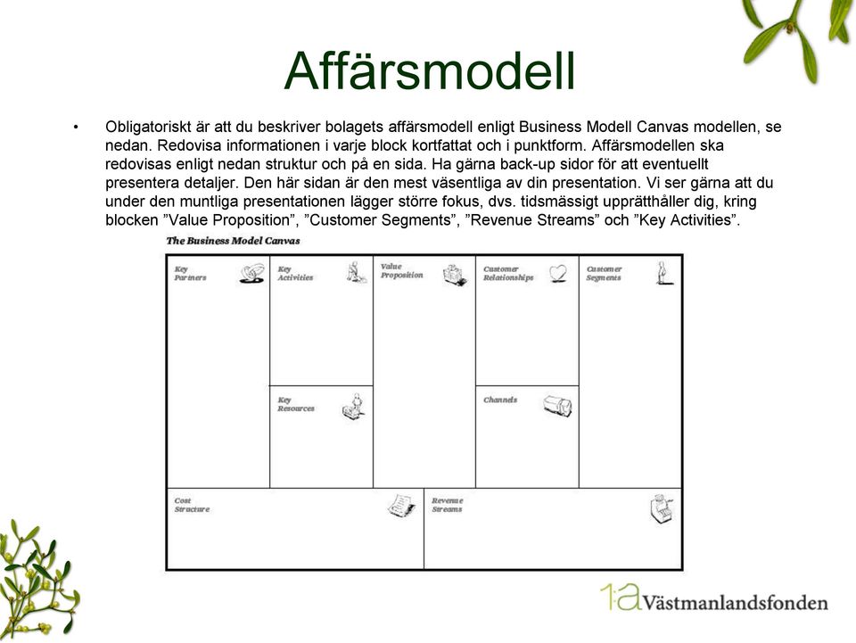 Ha gärna back-up sidor för att eventuellt presentera detaljer. Den här sidan är den mest väsentliga av din presentation.