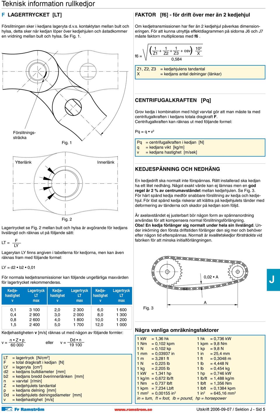 För att kunna utnyttja effektdiagrammen på sidorna 6 och 7 måste faktorn multipliceras med f6.