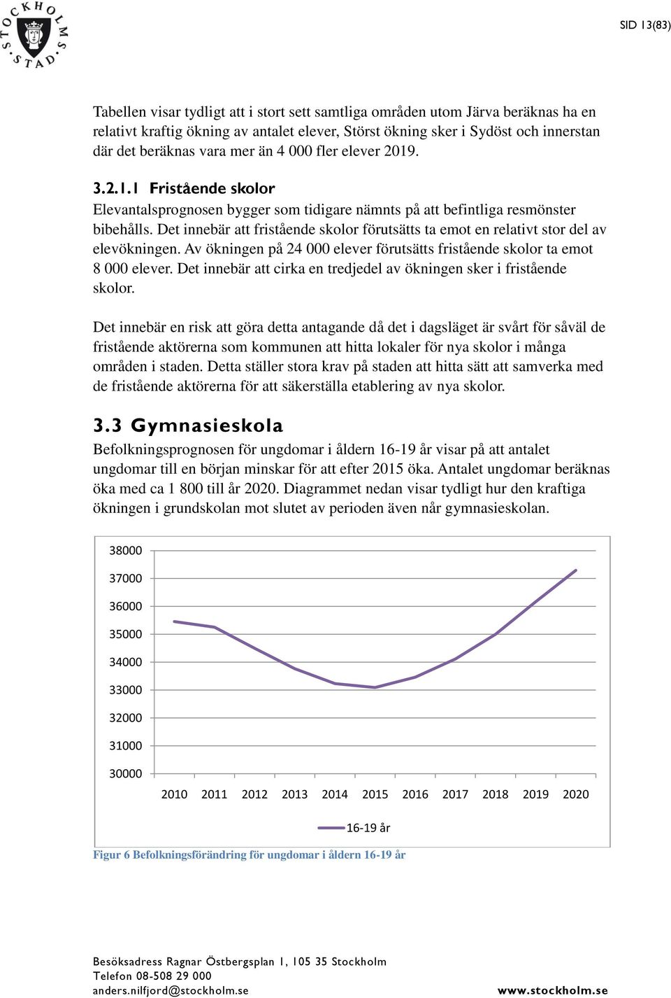 Det innebär att fristående skolor förutsätts ta emot en relativt stor del av elevökningen. Av ökningen på 24 elever förutsätts fristående skolor ta emot 8 elever.