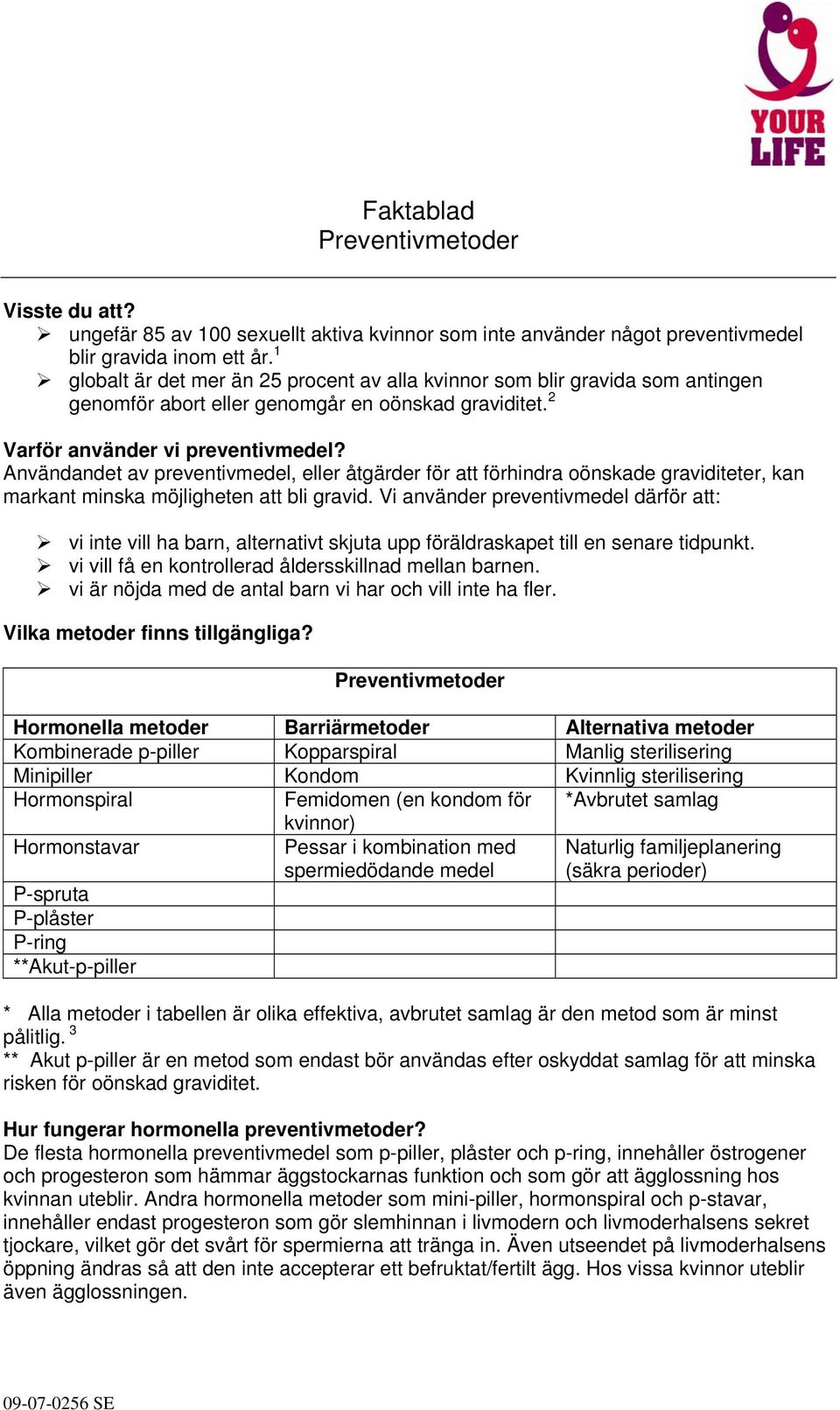 Användandet av preventivmedel, eller åtgärder för att förhindra oönskade graviditeter, kan markant minska möjligheten att bli gravid.