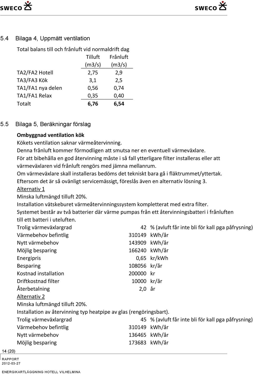 Denna frånluft kommer förmodligen att smutsa ner en eventuell värmeväxlare.