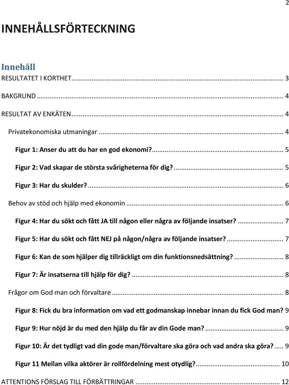 .. 6 Figur 4: Har du sökt och fått JA till någon eller några av följande insatser?... 7 Figur 5: Har du sökt och fått NEJ på någon/några av följande insatser?