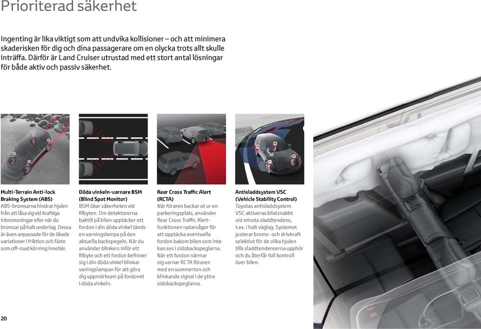 Multi-Terrain Anti-lock Braking System (ABS) ABS-bromsarna hindrar hjulen från att låsa sig vid kraftiga inbromsningar eller när du bromsar på halt underlag.