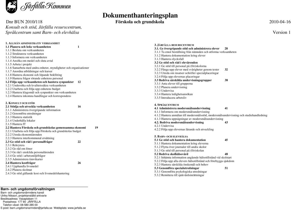 1.9 Hantera frågor rörande enhetens personal 1.2 Följa upp verksamheten och hantera synpunkter 12 1.2.1 Undersöka och kvalitetssäkra verksamheten 1.2.2 Utarbeta och följa upp enhetens budget 1.2.3 Hantera klagomål och synpunkter om verksamheten 1.