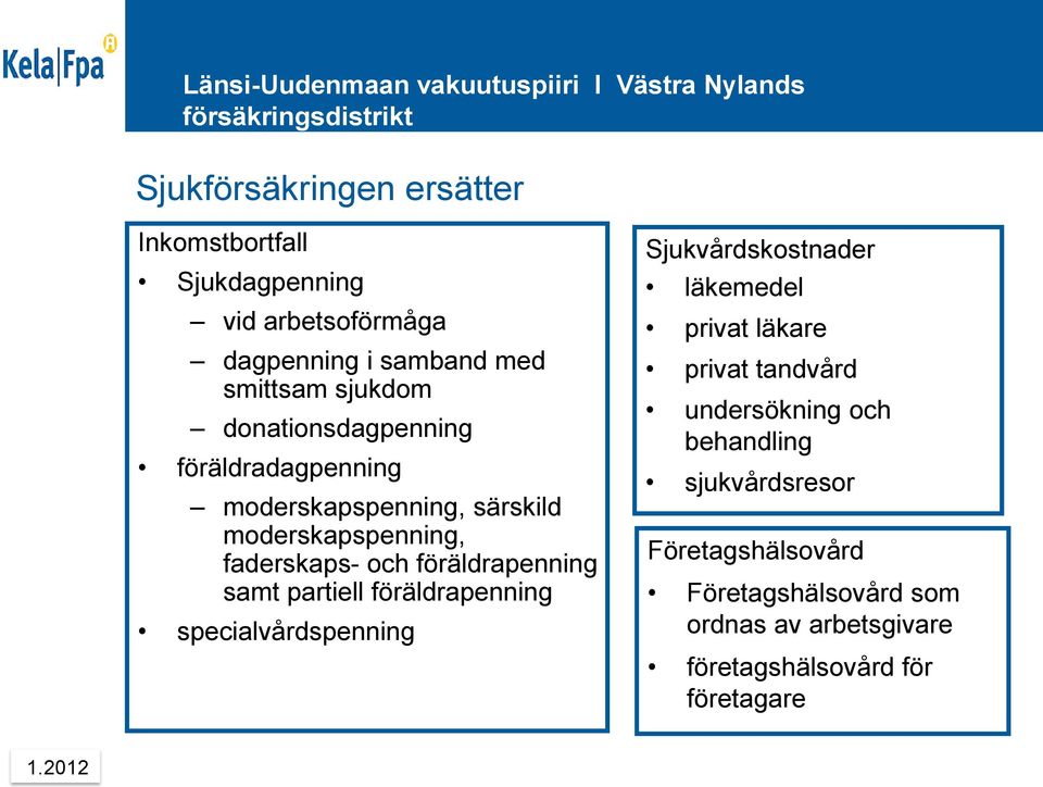 samt partiell föräldrapenning specialvårdspenning Sjukvårdskostnader läkemedel privat läkare privat tandvård