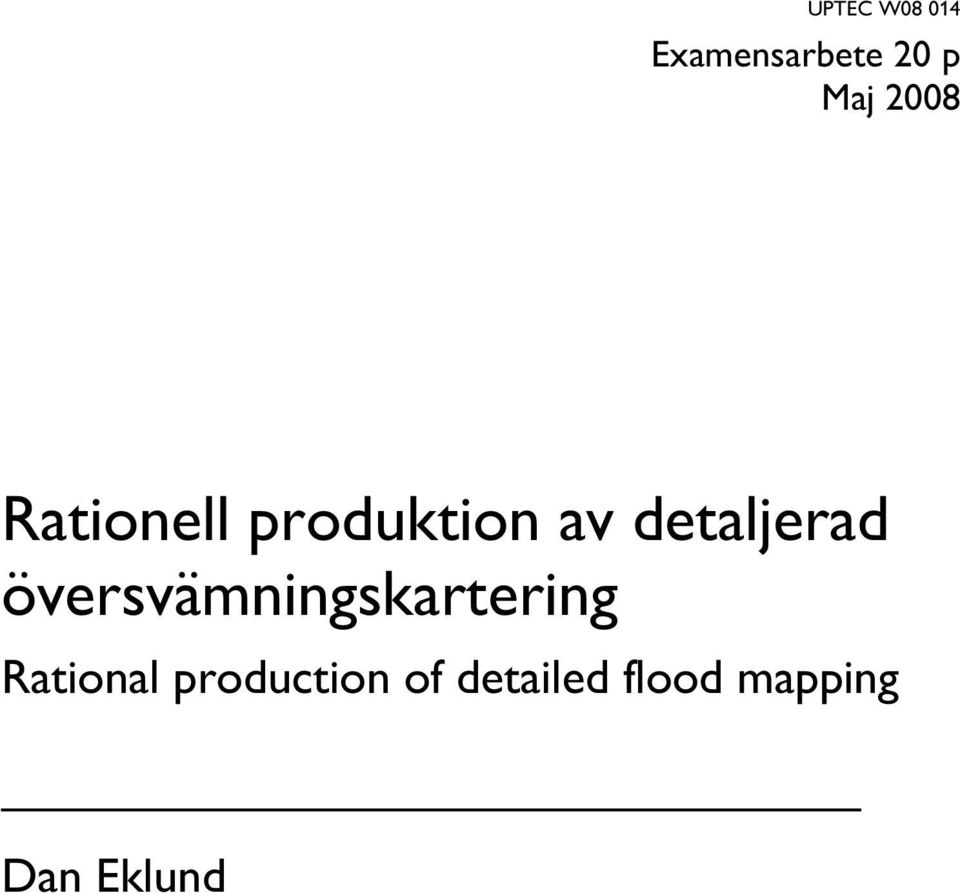 detaljerad översvämningskartering
