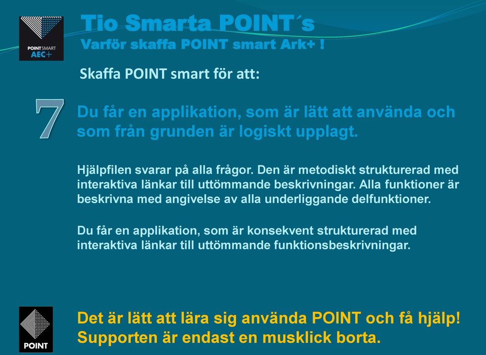 Alla funktioner är beskrivna med angivelse av alla underliggande delfunktioner.