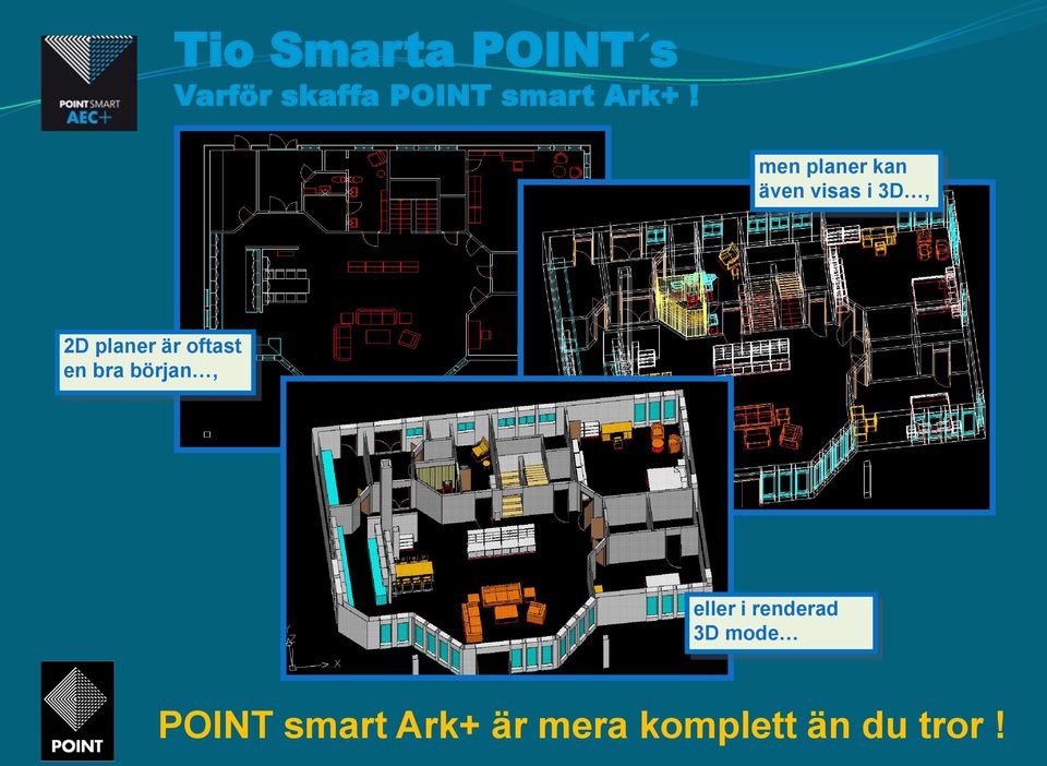 eller i renderad 3D mode POINT
