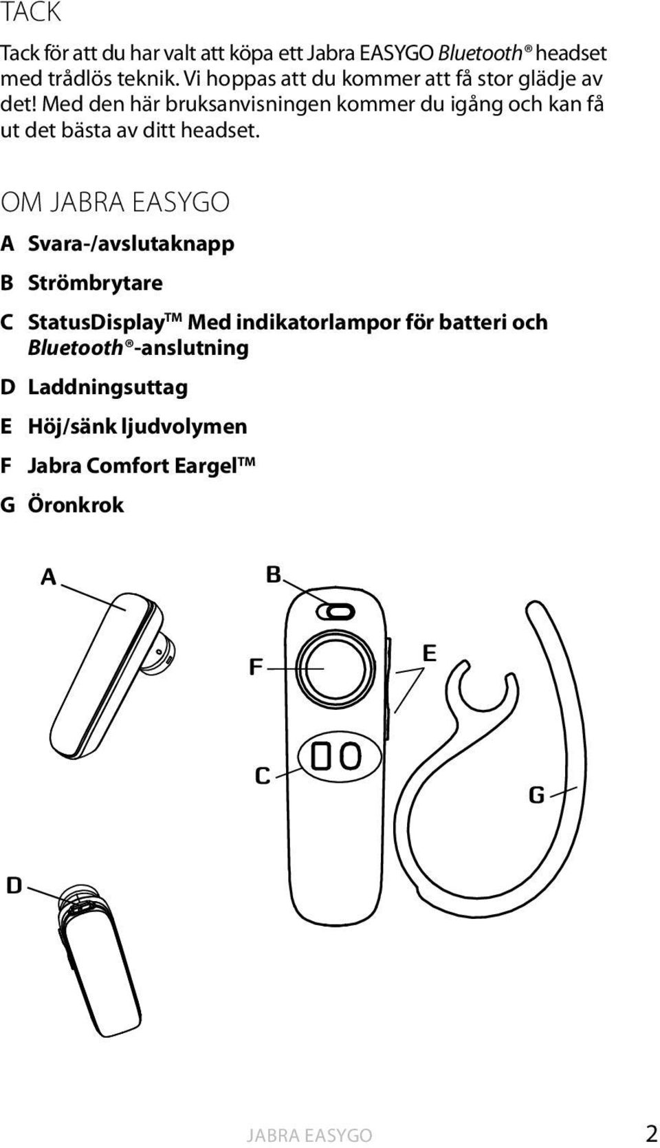 Med den här bruksanvisningen kommer du igång och kan få ut det bästa av ditt headset.