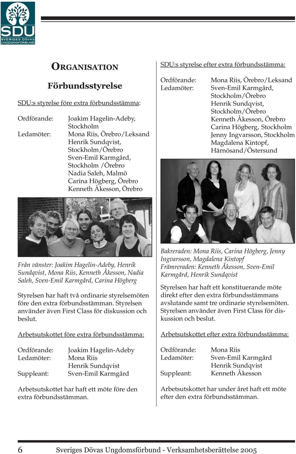Sundqvist, Stockholm/Örebro Kenneth Åkesson, Örebro Carina Högberg, Stockholm Jenny Ingvarsson, Stockholm Magdalena Kintopf, Härnösand/Östersund Från vänster: Joakim Hagelin-Adeby, Henrik Sundqvist,,