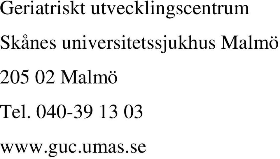 universitetssjukhus Malmö