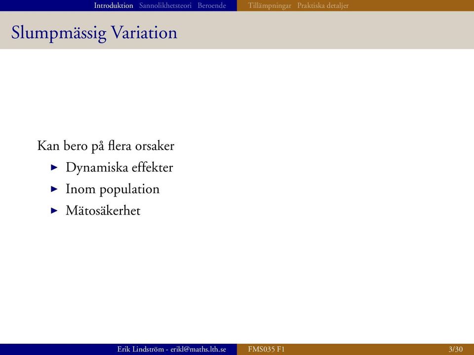 Dynamiska effekter Inom population