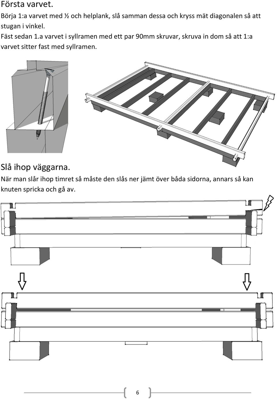 stugan i vinkel. Fäst sedan 1.