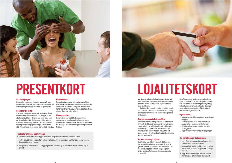 När det kommer till kortet och hållarens utformning är det endast fantasin som sätter gränser. Fråga gärna oss på Strålfors om råd. Vi har många spännande exempel att visa dig.