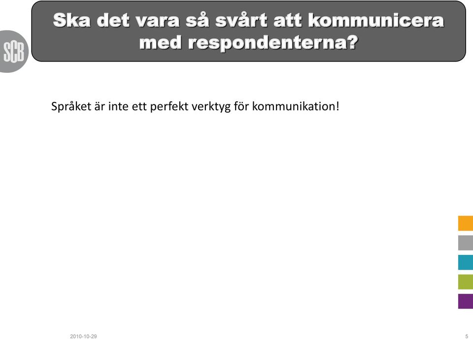 Språket är inte ett perfekt
