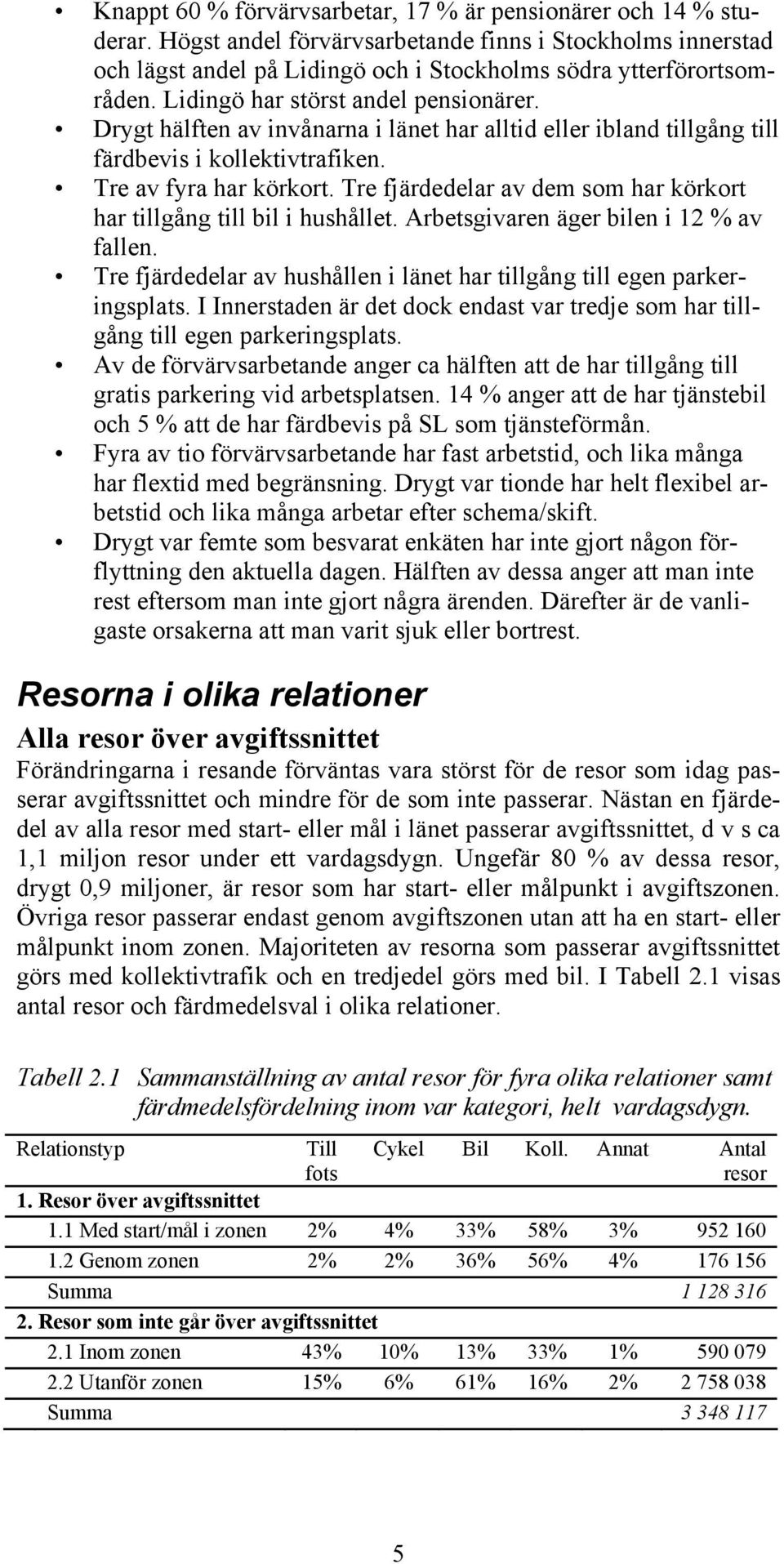 Tre fjärdedelar av dem som har körkort har tillgång till bil i hushållet. Arbetsgivaren äger bilen i 12 % av fallen. Tre fjärdedelar av hushållen i länet har tillgång till egen parkeringsplats.