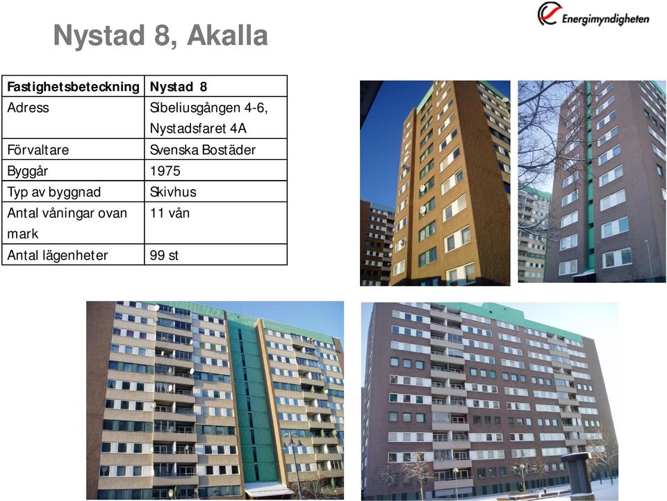 Förvaltare Svenska Bostäder Byggår 1975 Typ av