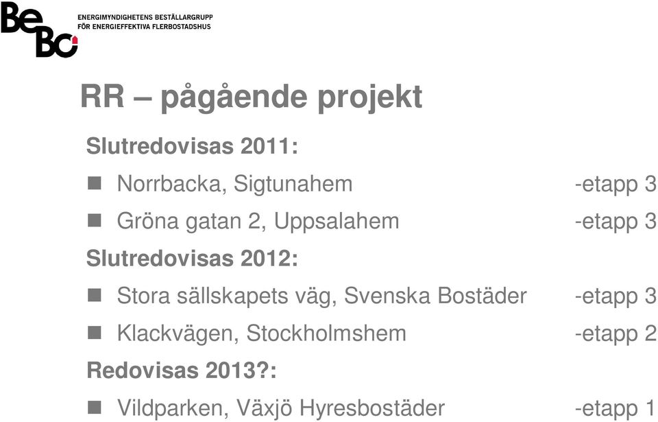 Stora sällskapets väg, Svenska Bostäder -etapp 3 Klackvägen,