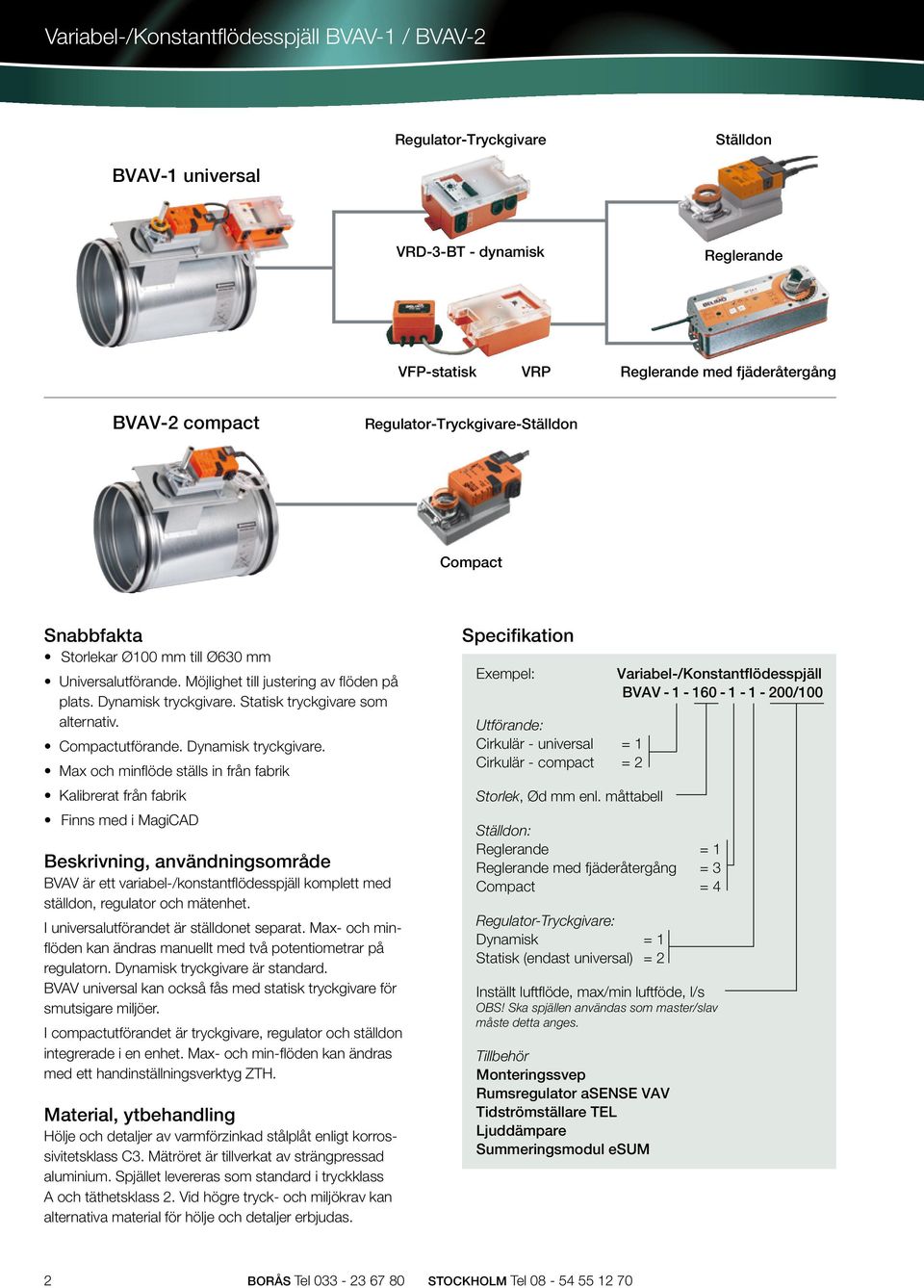 Statisk tryckgivare som alternativ. Compactutförande. Dynamisk tryckgivare.