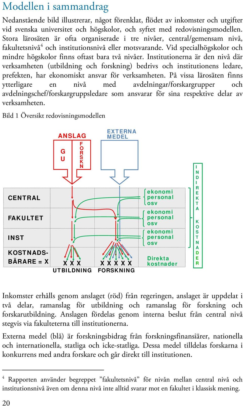 Vid specialhögskolor och mindre högskolor finns oftast bara två nivåer.