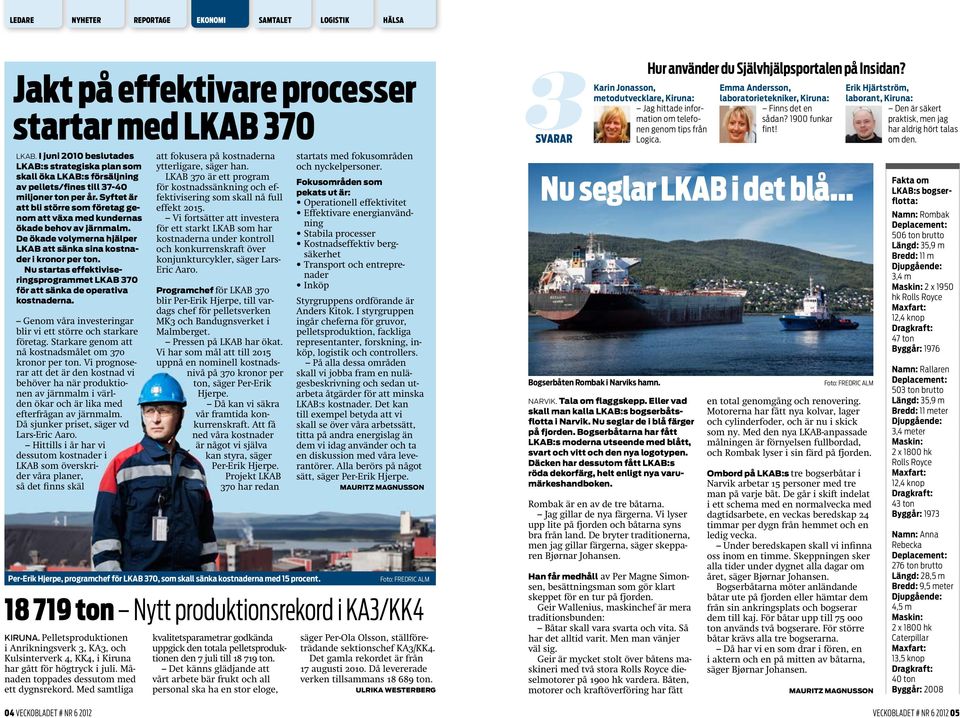 Nu startas effektiviseringsprogrammet LKAB 370 för att sänka de operativa kostnaderna. Genom våra investeringar blir vi ett större och starkare företag.