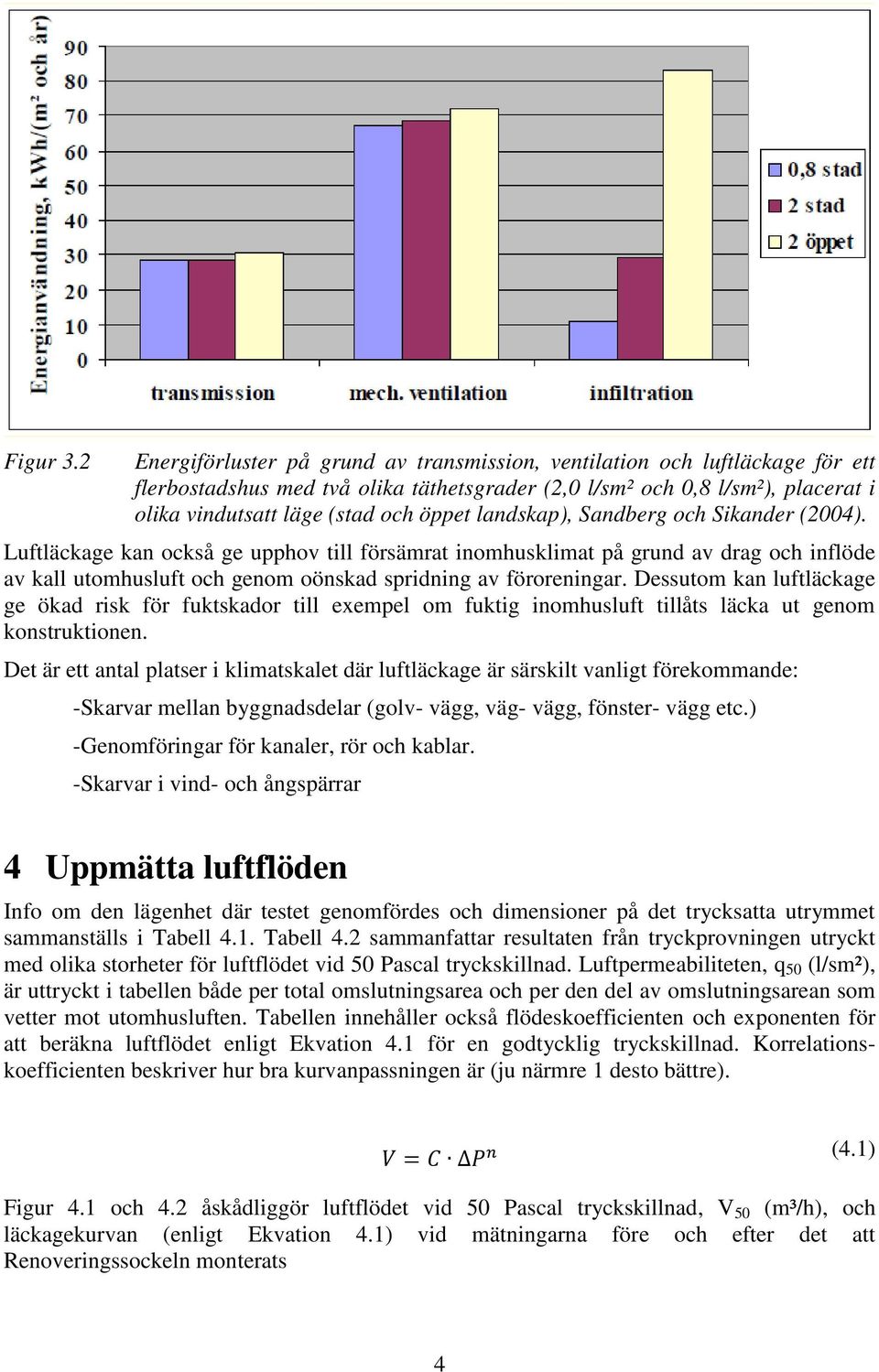 landskap), Sandberg och Sikander (2004). Luftläckage kan också ge upphov till försämrat inomhusklimat på grund av drag och inflöde av kall utomhusluft och genom oönskad spridning av föroreningar.