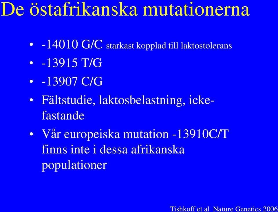 laktosbelastning, ickefastande Vår europeiska mutation