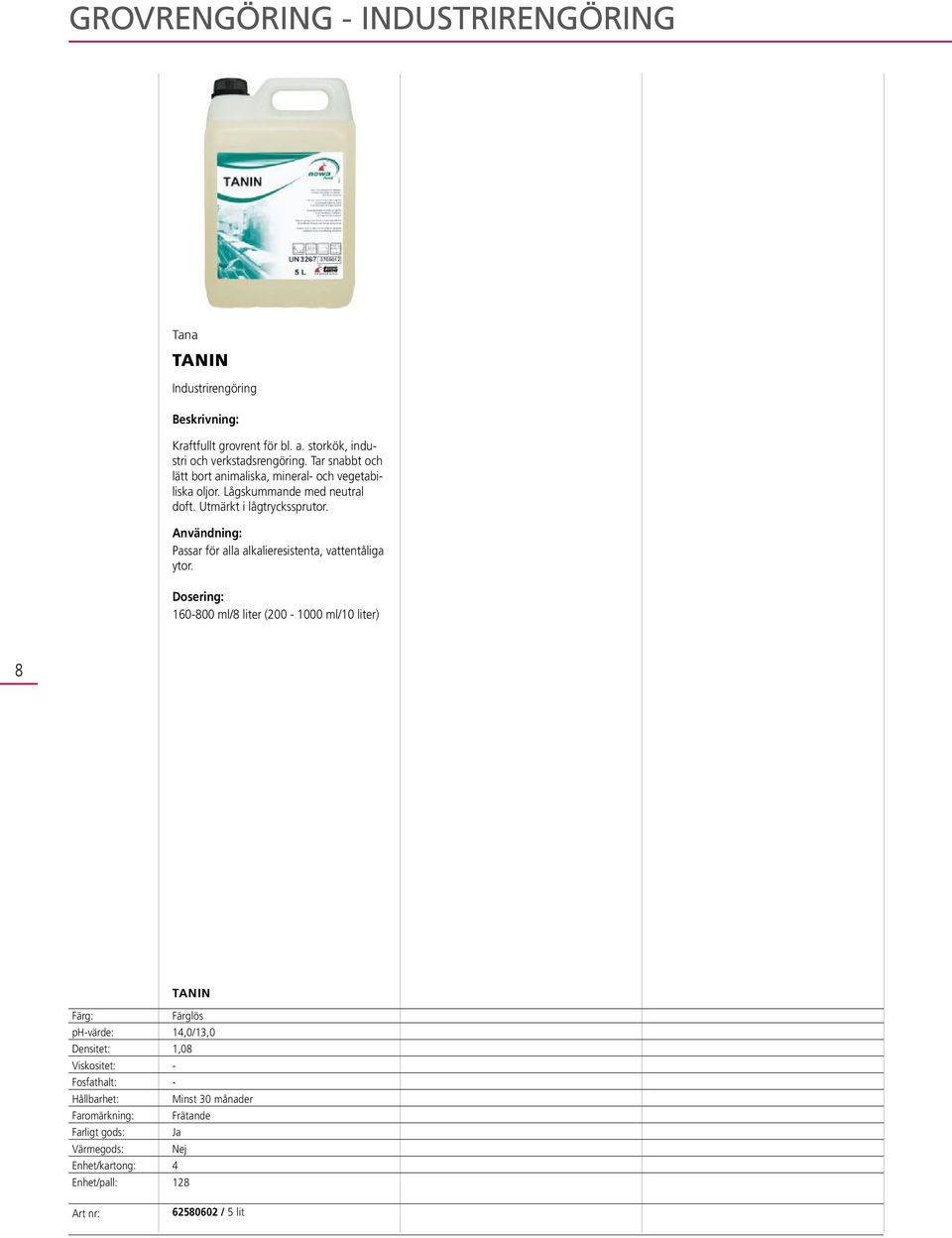 Tar snabbt och lätt bort animaliska, mineral och vegetabiliska oljor. Lågskummande med neutral doft.