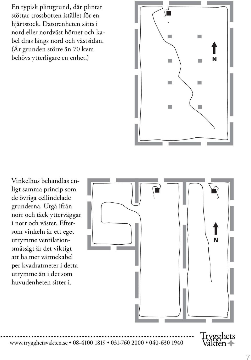 (Är grunden större än 70 kvm behövs ytterligare en enhet.