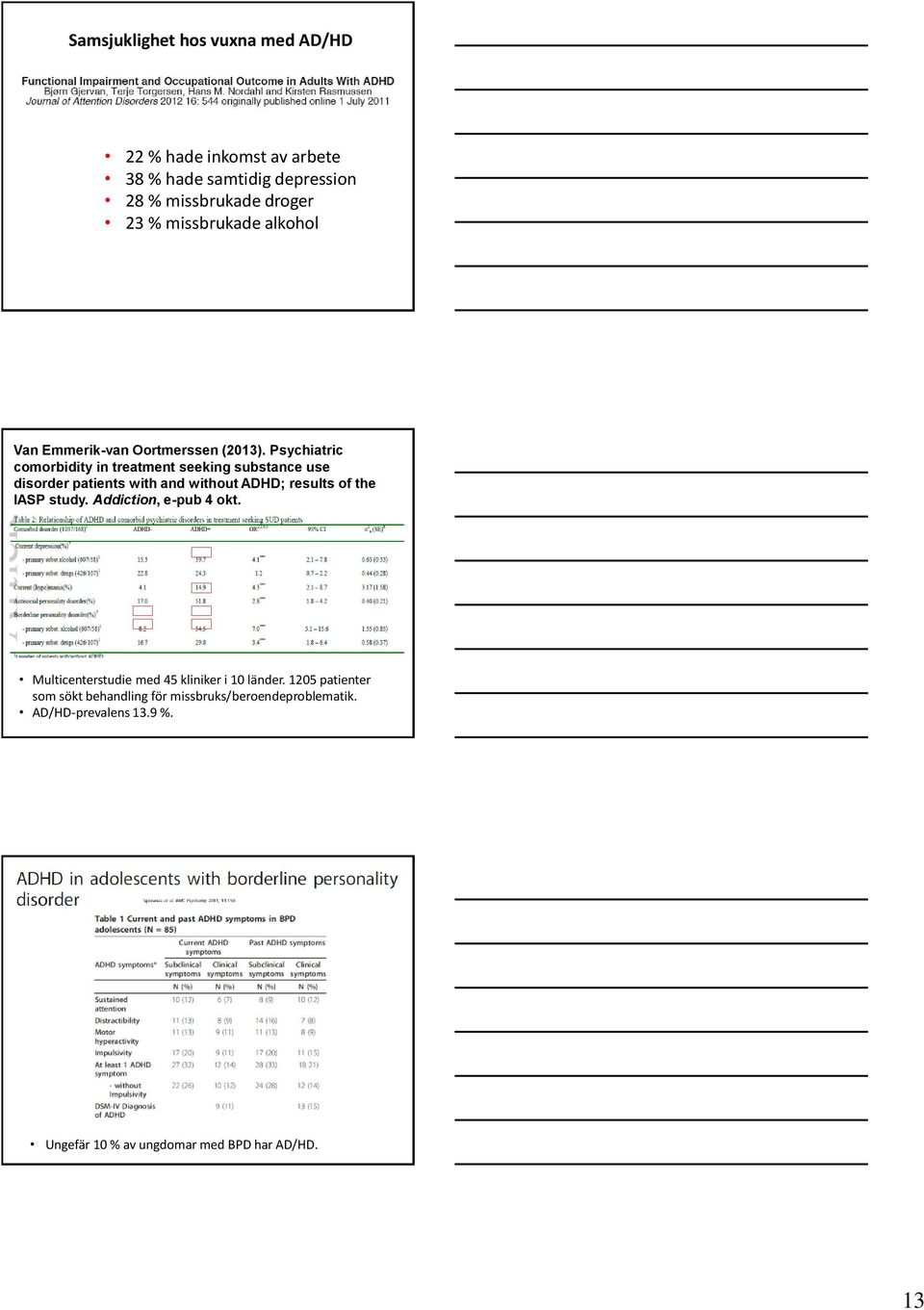 Psychiatric comorbidity in treatment seeking substance use disorder patients with and without ADHD; results of the IASP study.