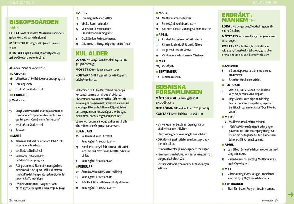 Kvillebäcken-se deras program 23 Föreningsmöte 30 obs.kl.18.