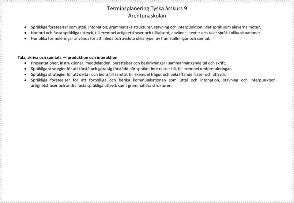 Hur olika formuleringar används för att inleda och avsluta olika typer av framställningar och samtal.