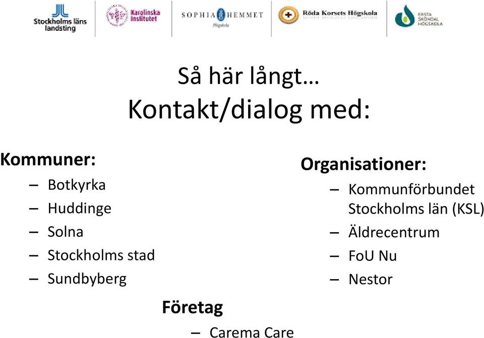 Sundbyberg Företag Carema Care Organisationer: