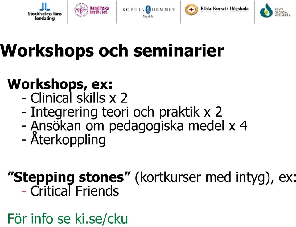 pedagogiska medel x 4 - Återkoppling Stepping stones