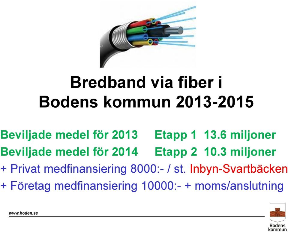 6 miljoner Beviljade medel för 2014 Etapp 2 10.