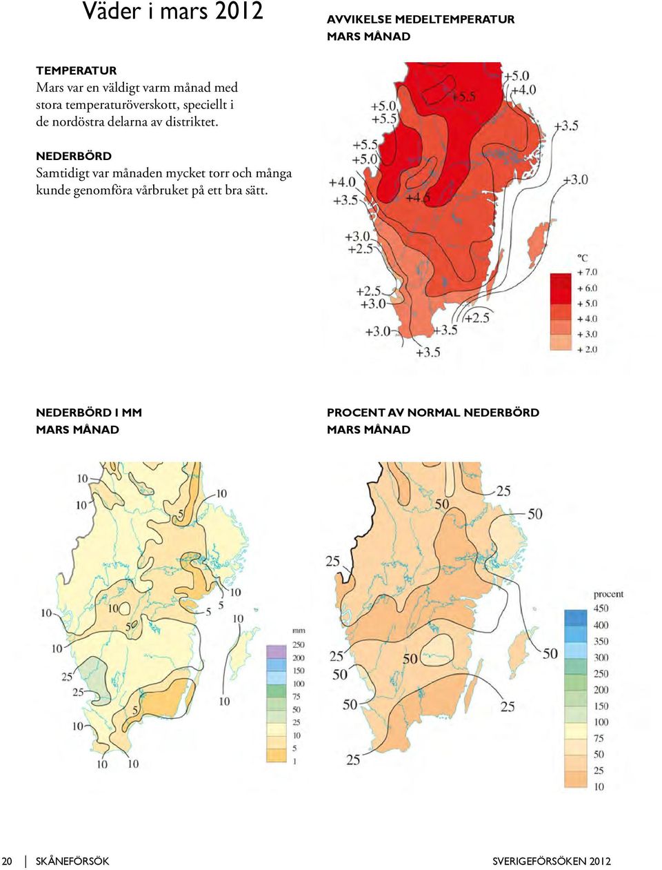 Nederbörd Samtidigt var månaden mycket torr och många kunde genomföra vårbruket på ett bra