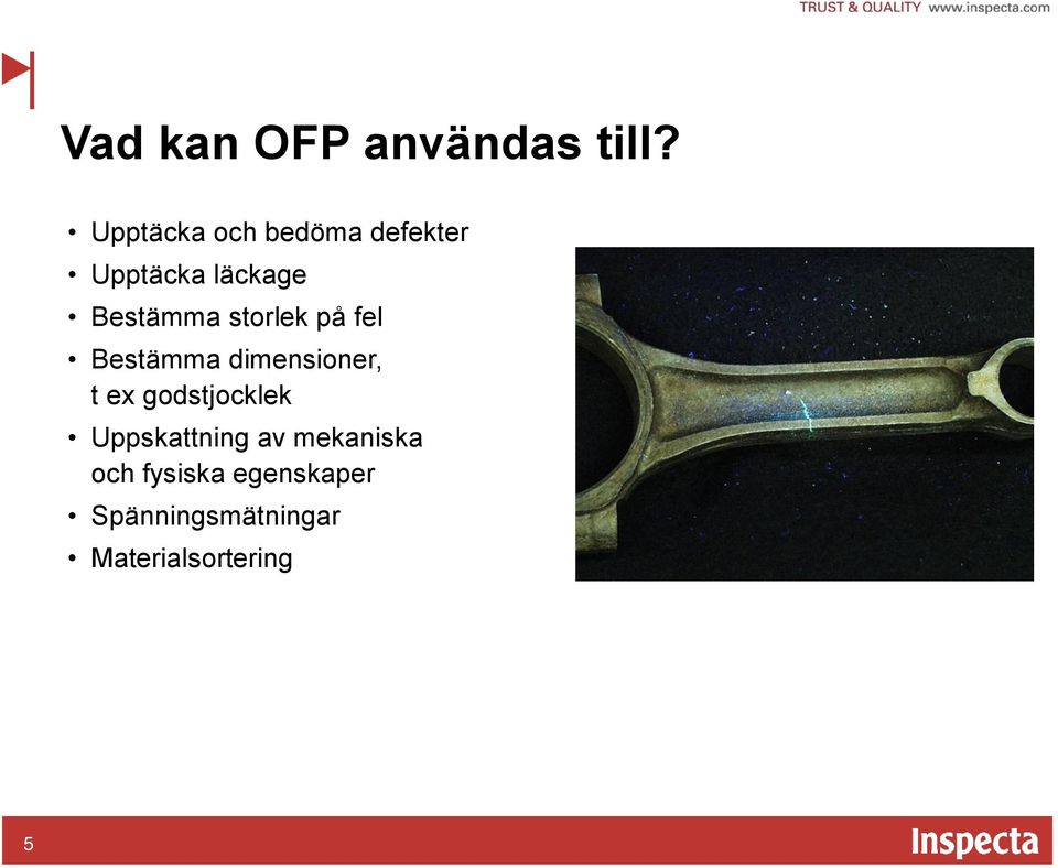 storlek på fel Bestämma dimensioner, t ex godstjocklek